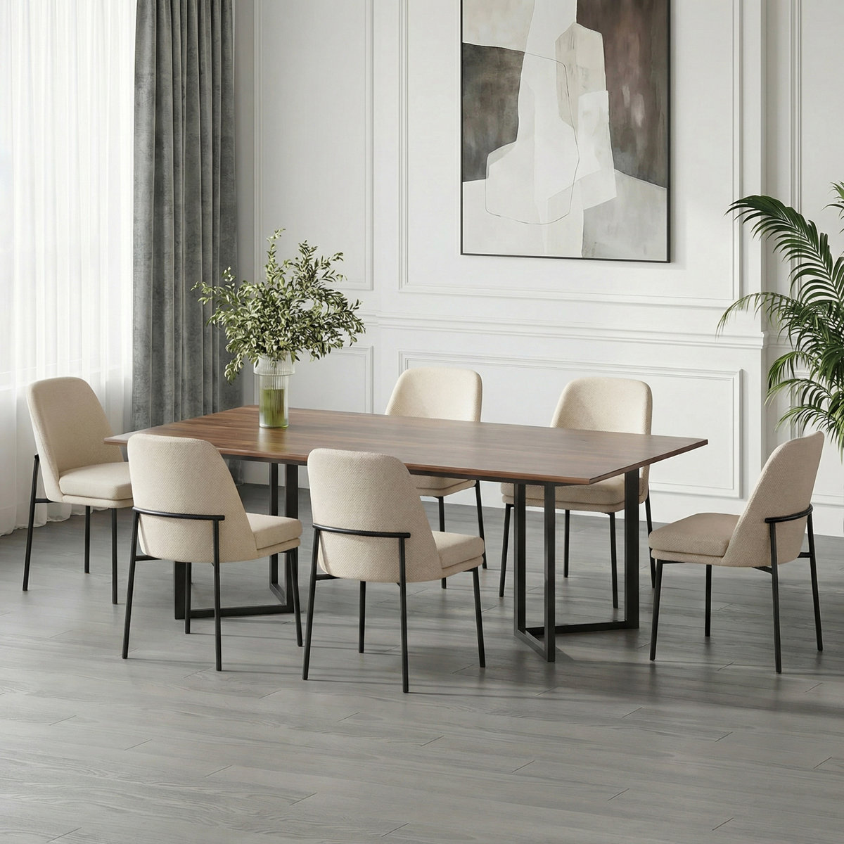 Fabric Upholstered Parsons Side Chair Dining Chair (Set of 2)